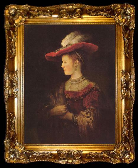 framed  REMBRANDT Harmenszoon van Rijn Portrait of Saskia van Uylenburch, ta009-2